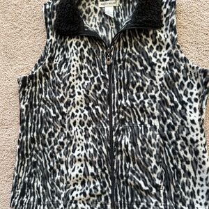 Rebecca Malone Black and White Leopard Print Vest